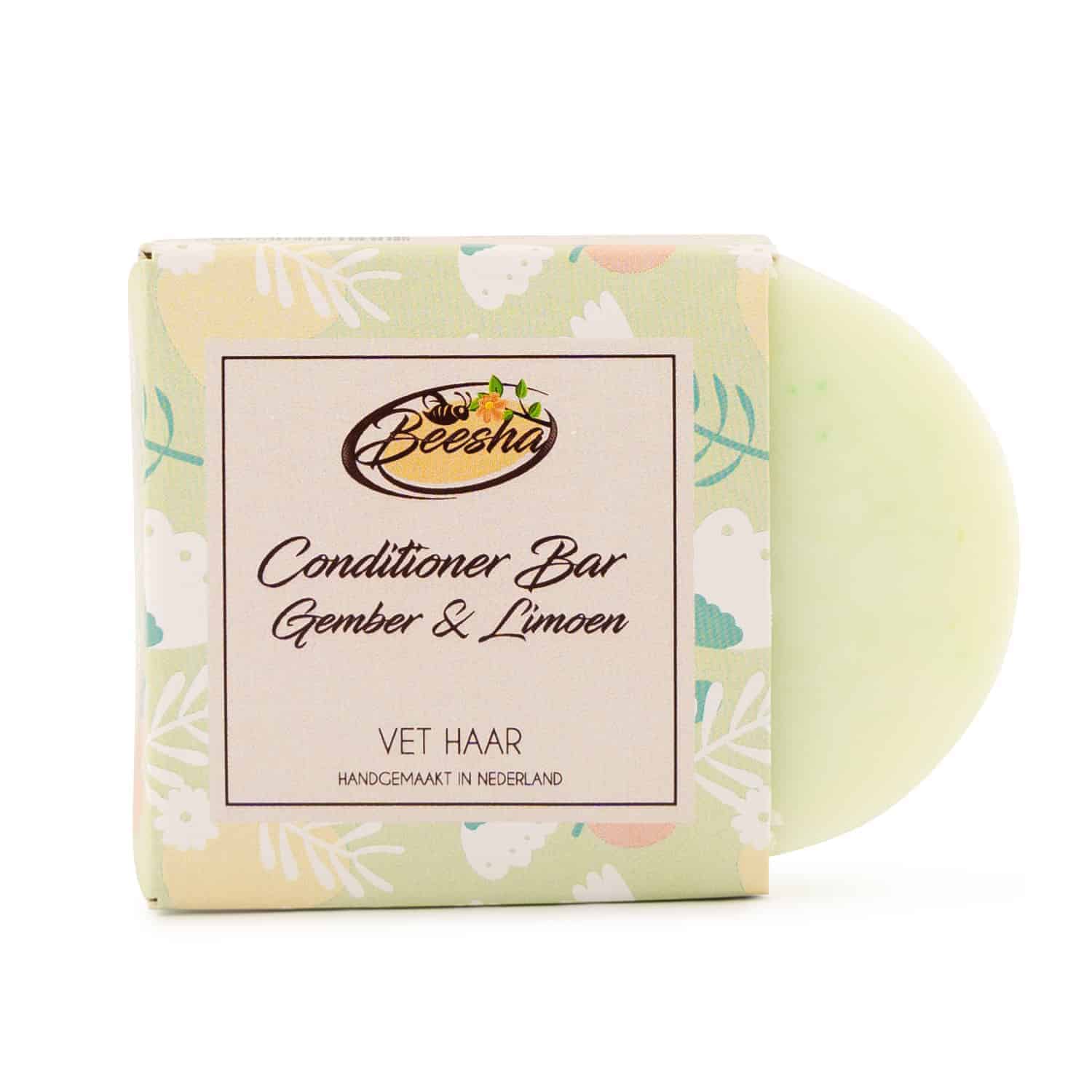 Beesha Conditioner Bar Gember & Limoen — vaste conditioner in doosje