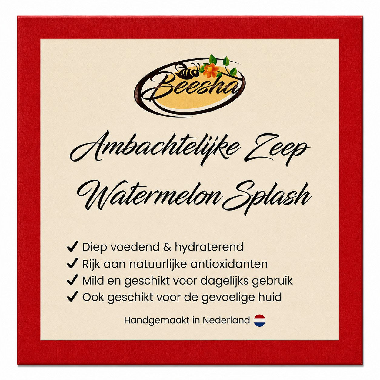 Beesha ambachtelijke zeep Watermelon Splash — handgemaakte zeep in doosje