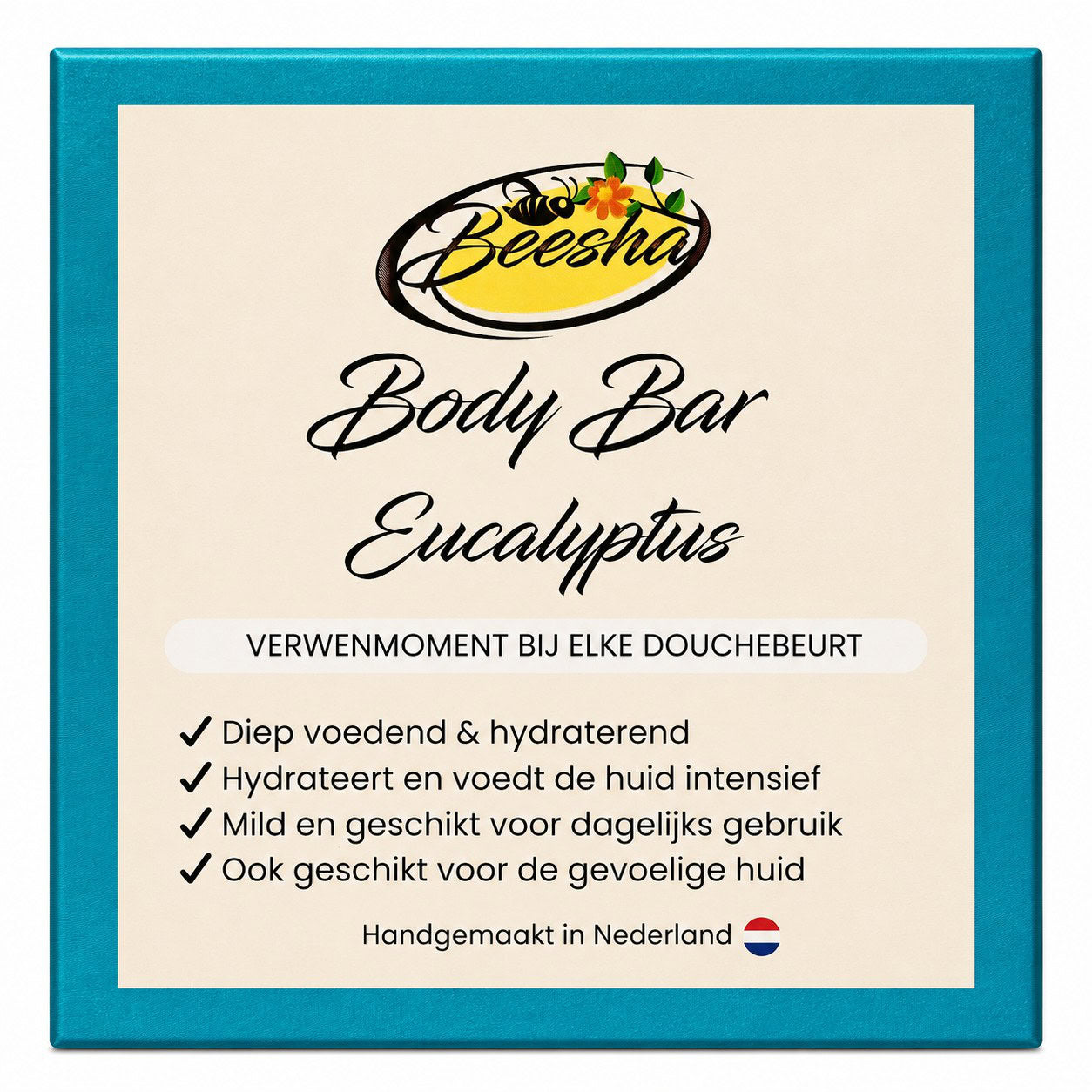 Beesha Body Bar Eucalyptus — vaste bodywash in doosje