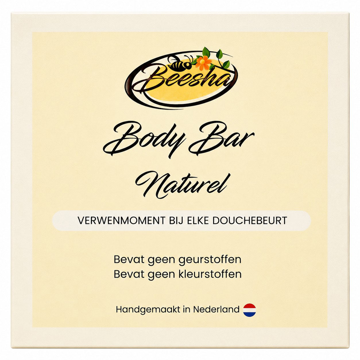 Beesha Body Bar Naturel — vaste bodywash zonder parfum in doosje