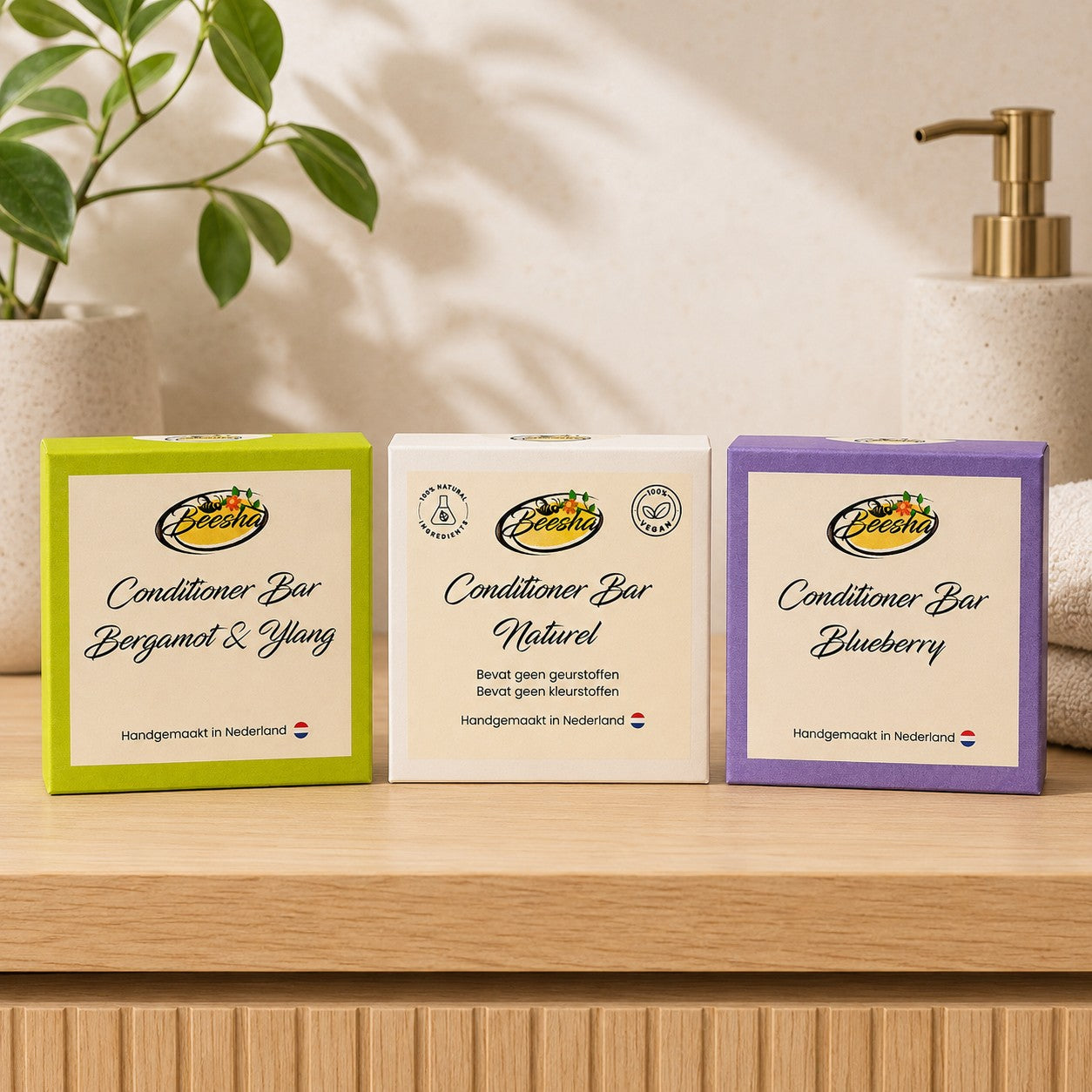 Beesha bundel met 3 conditioner bars naar keuze, voordeelset vaste conditioner
