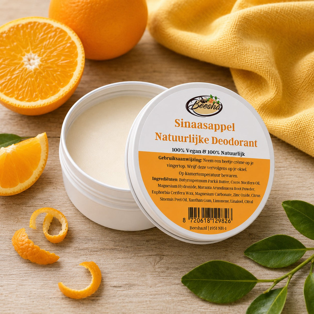 Sfeerfoto van Beesha deodorant Sinaasappel