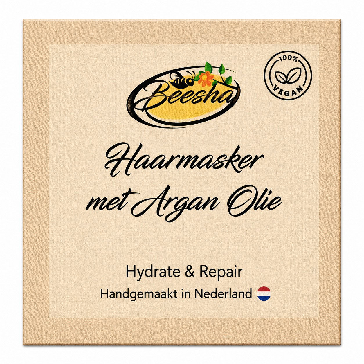 Beesha Haarmasker Hydrate & Repair met arganolie in pot