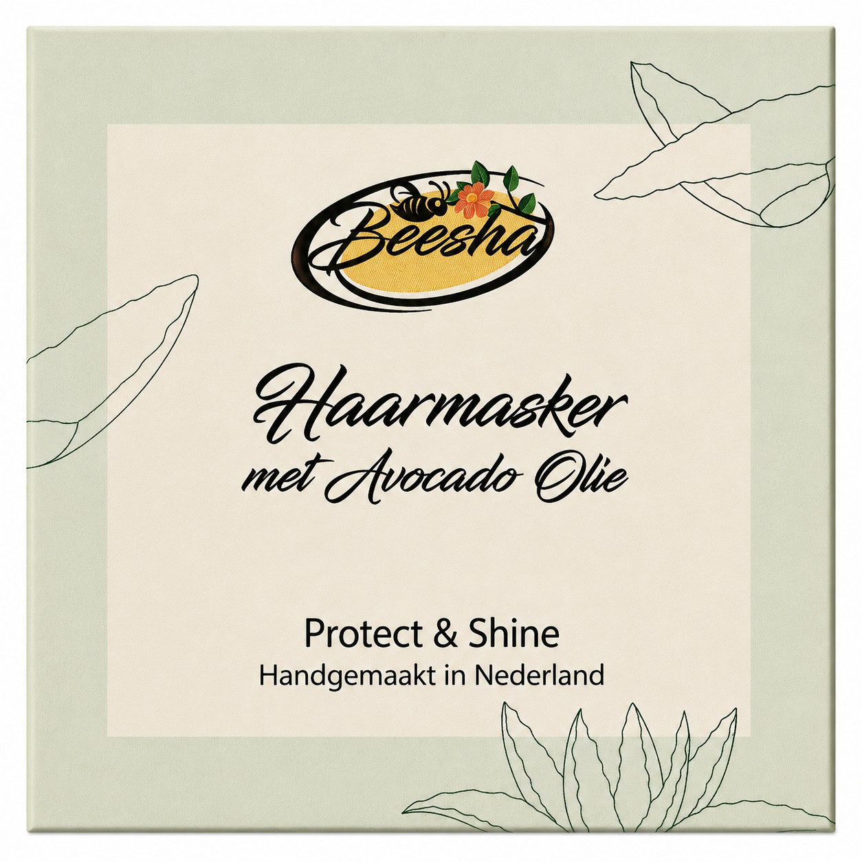 Beesha Haarmasker Protect & Shine met avocado-olie in pot