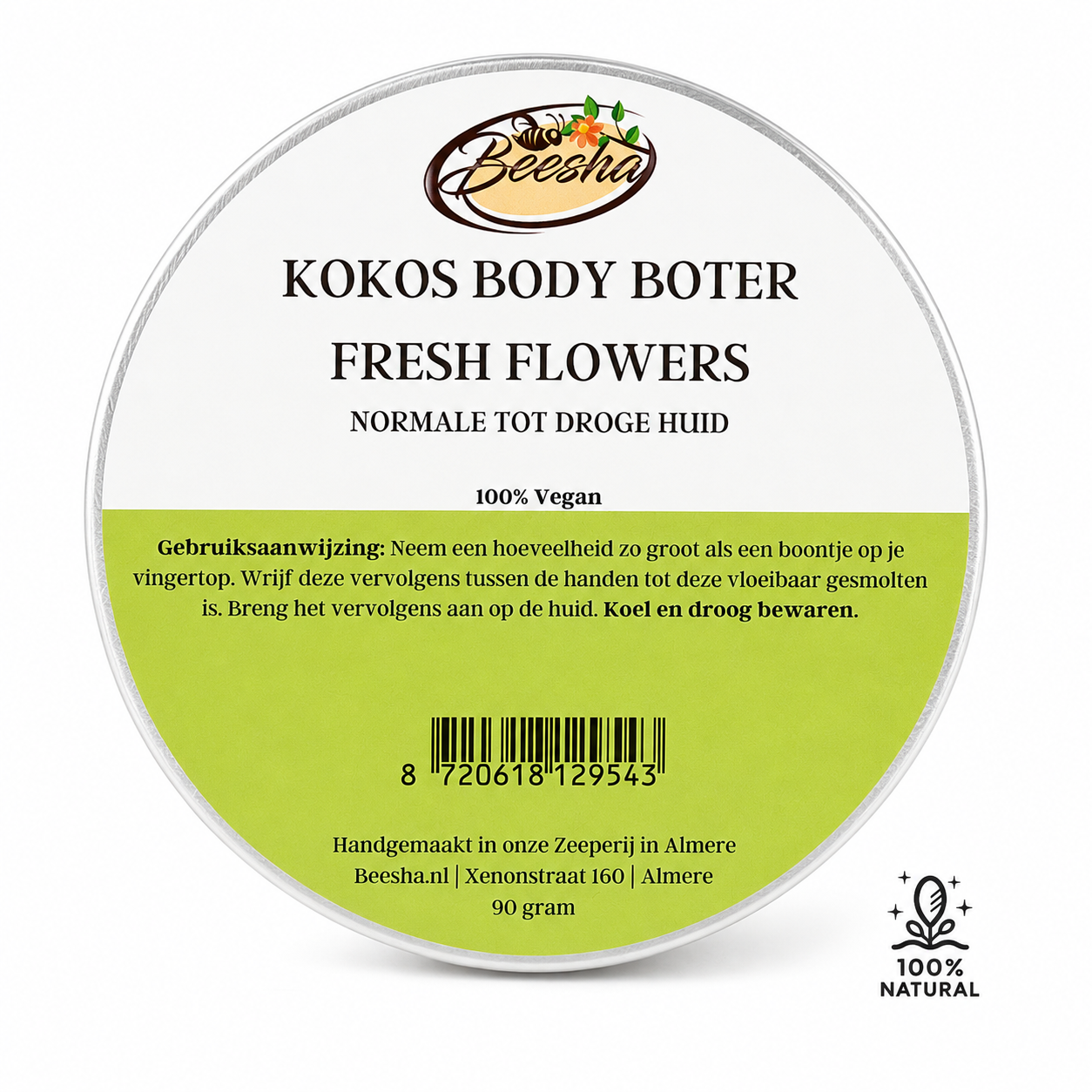 Beesha Kokos Body Boter Fresh Flowers in pot, body butter