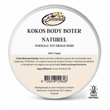Beesha Kokos Body Boter Naturel in pot, body butter zonder parfum