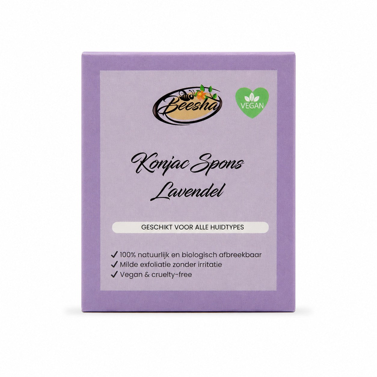 Beesha konjac spons Lavendel voor het reinigen van het gezicht