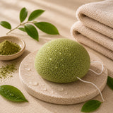 Sfeerfoto van de Beesha konjac spons Groene Thee
