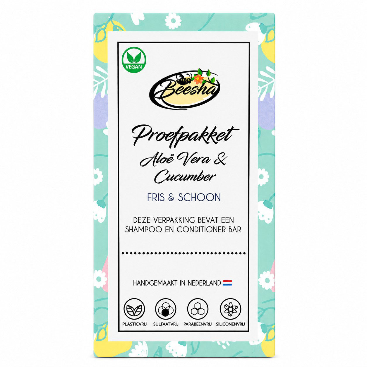 Beesha proefpakket Aloë Vera & Cucumber duo met shampoo bar en conditioner bar