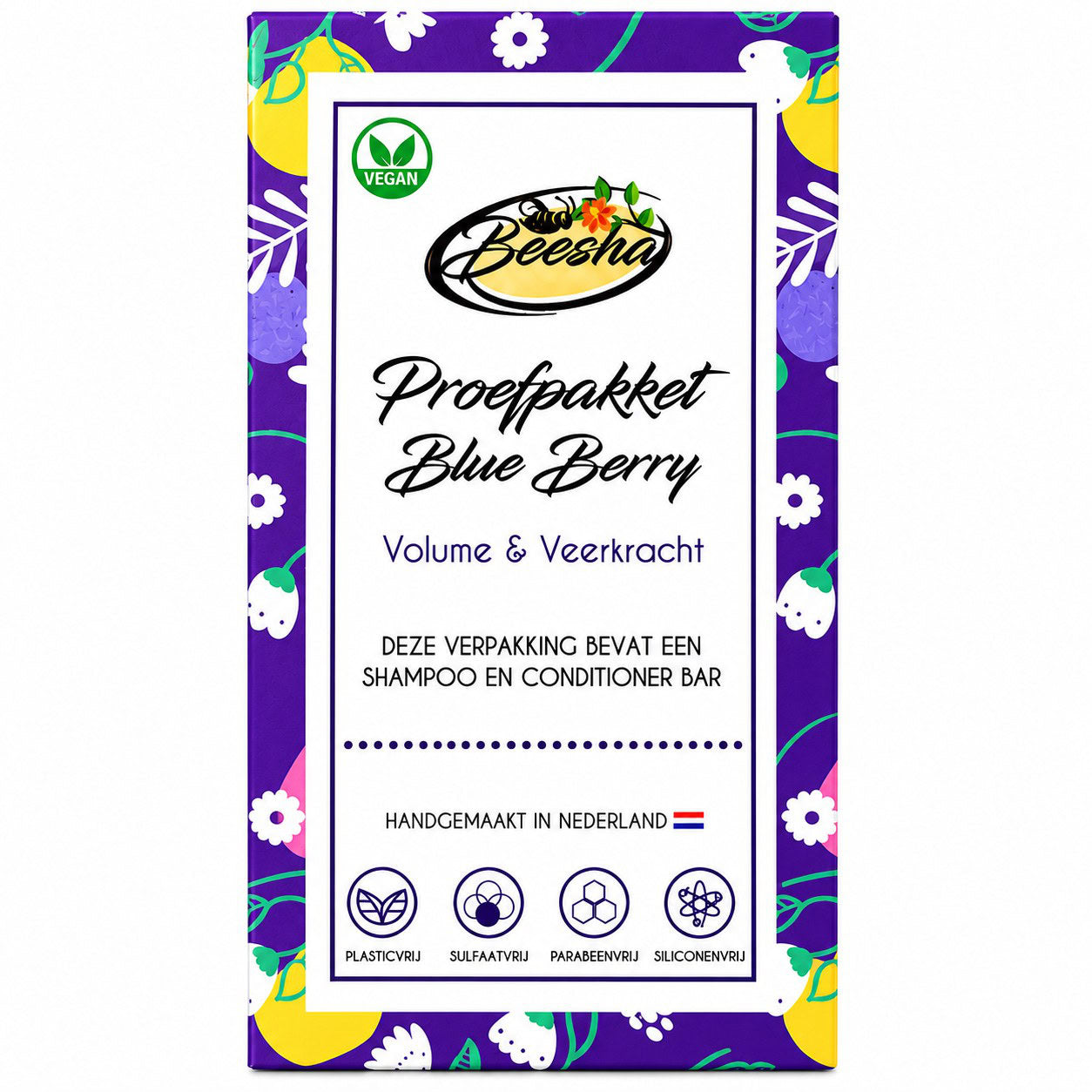 Beesha proefpakket Blueberry duo met shampoo bar en conditioner bar