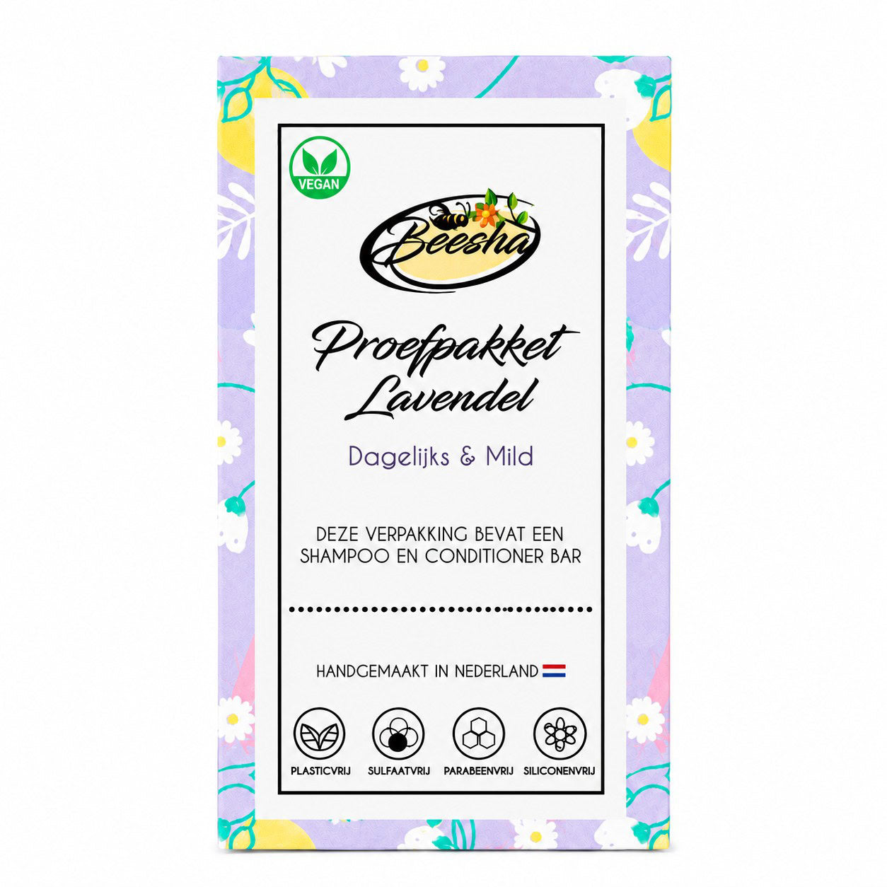 Beesha proefpakket Lavendel duo met shampoo bar en conditioner bar