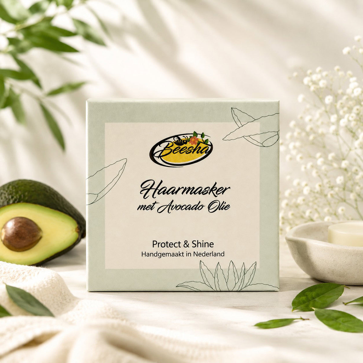 Sfeerfoto van Beesha Haarmasker Protect & Shine