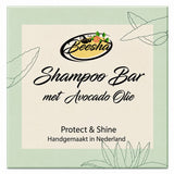 Beesha Shampoo Bar Protect & Shine — vaste shampoo met avocado-olie in doosje