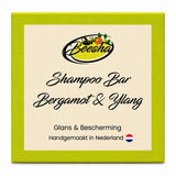 Beesha Shampoo Bar Bergamot & Ylang — vaste shampoo in doosje