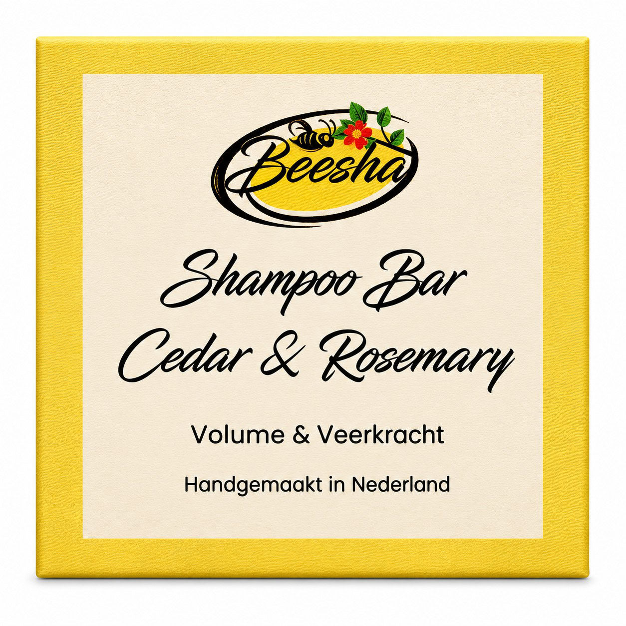 Beesha Shampoo Bar Cedar & Rosemary — vaste shampoo in doosje