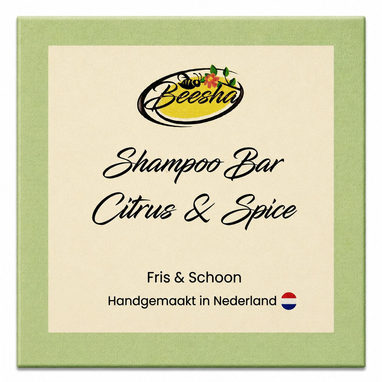 Beesha Shampoo Bar Citrus & Spice — vaste shampoo in doosje
