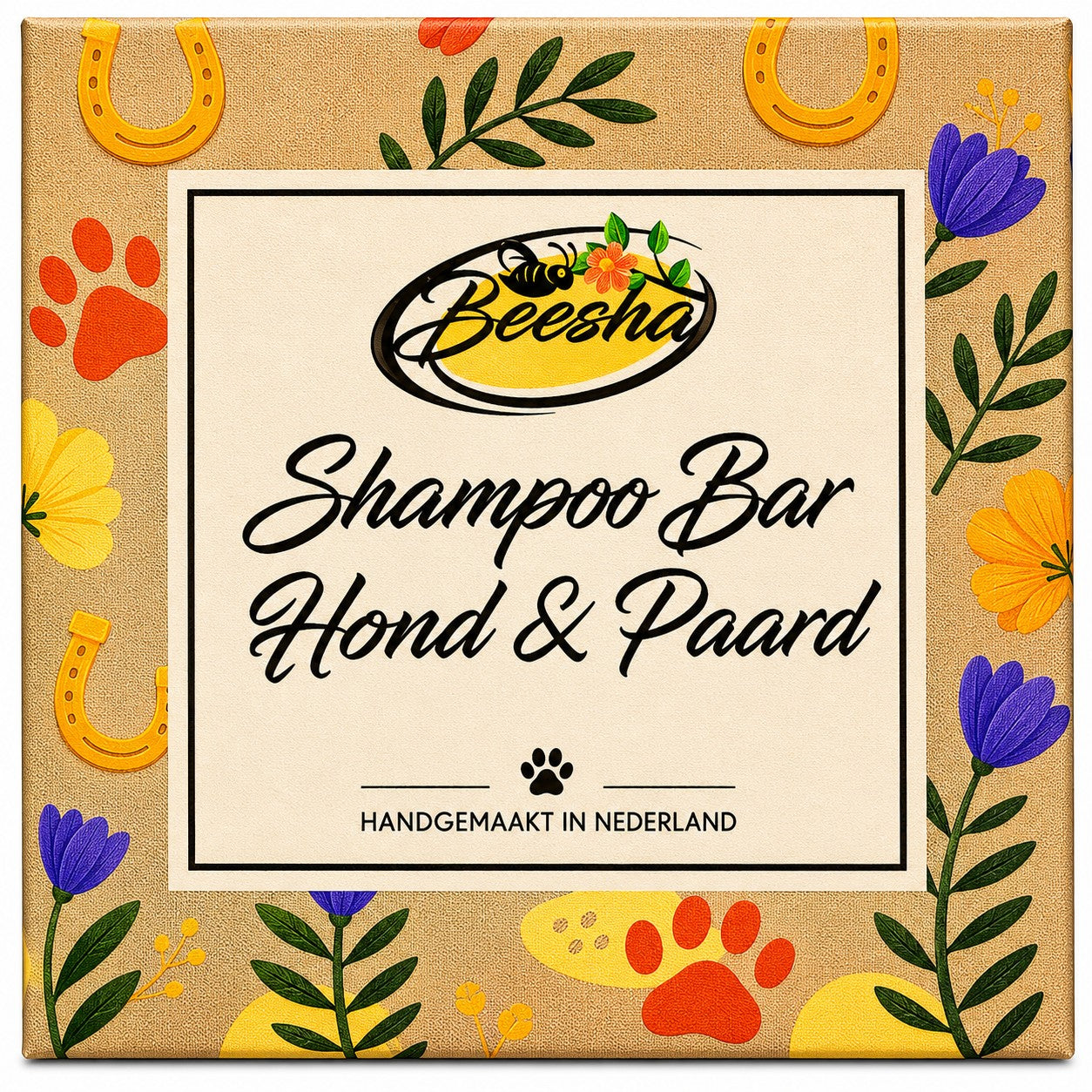 Beesha shampoo bar voor hond en paard — vaste dierenshampoo in doosje