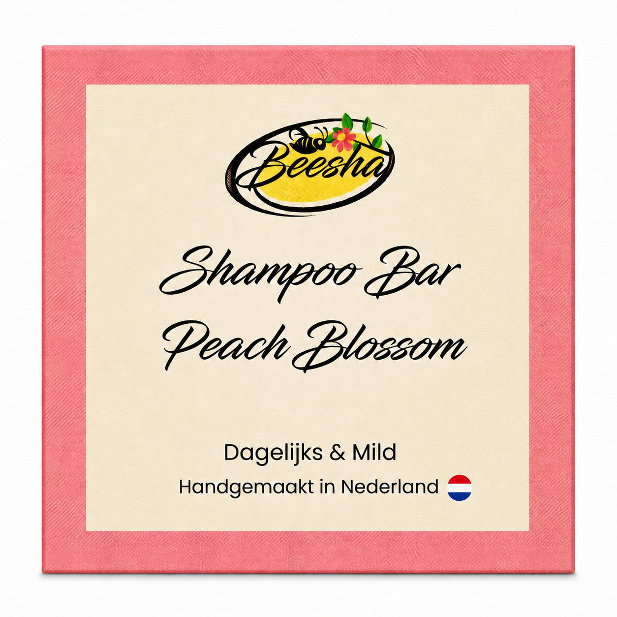 Beesha Shampoo Bar Peach Blossom — vaste shampoo in doosje