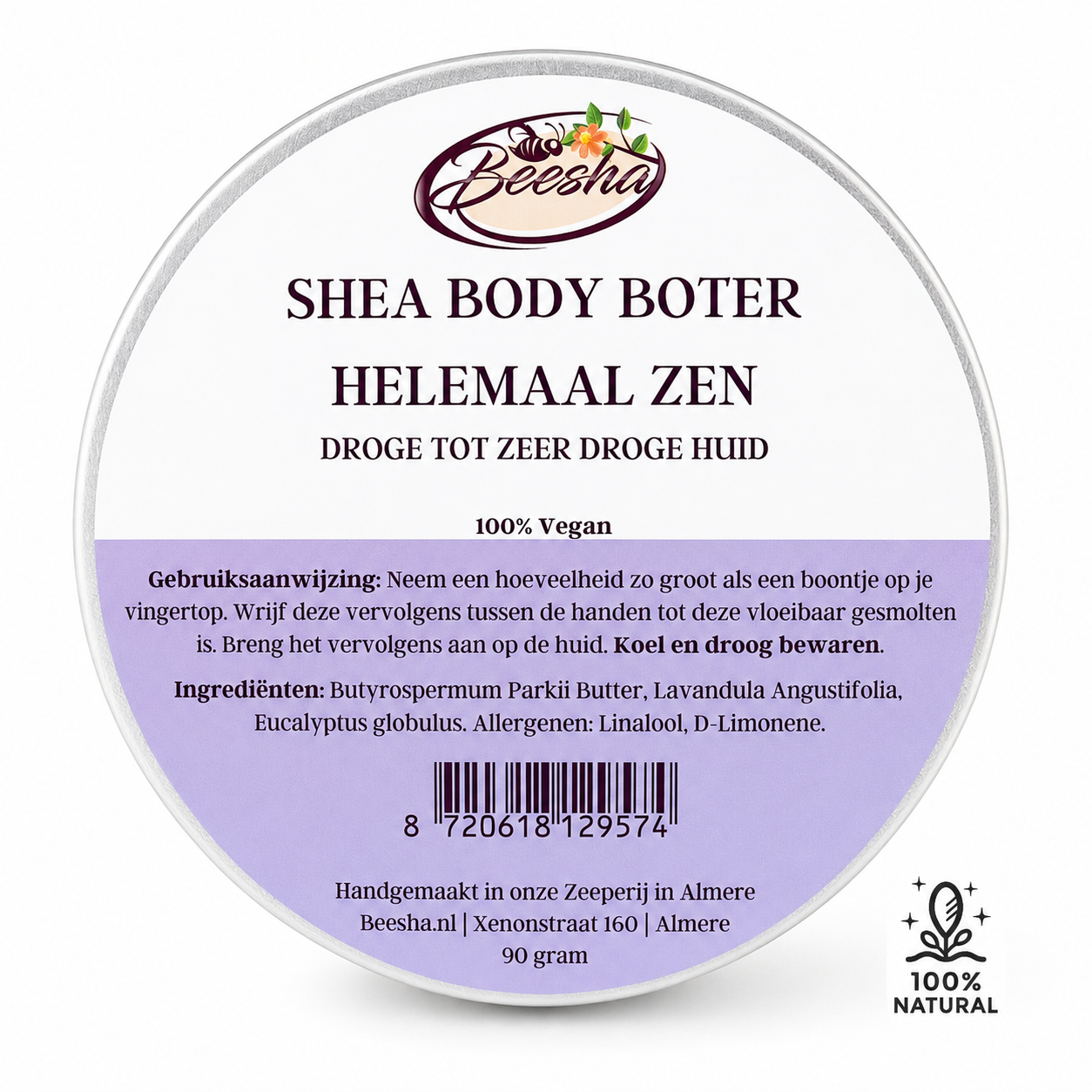 Beesha Shea Body Boter Helemaal Zen in pot, body butter