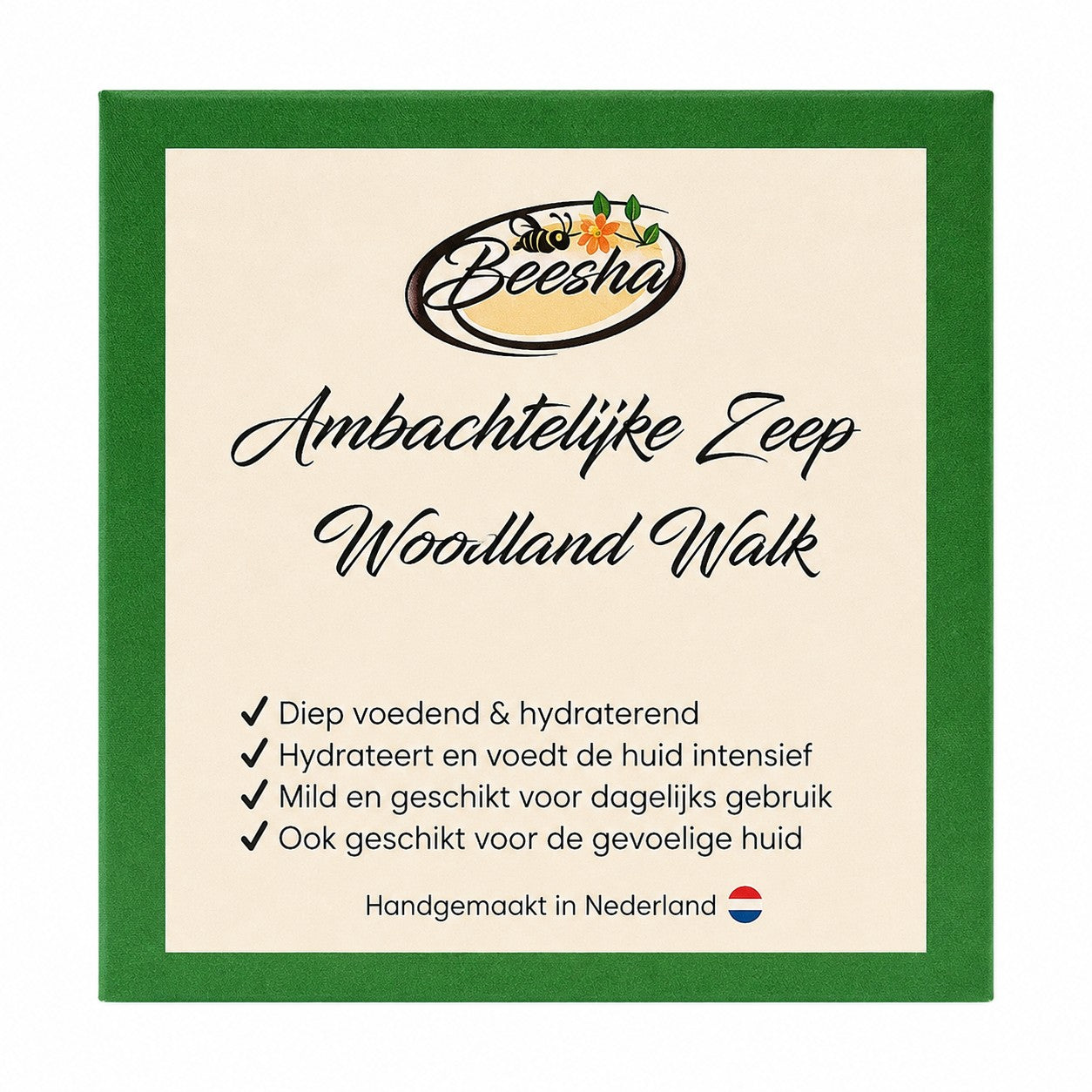 Beesha ambachtelijke zeep Woodland Walk — handgemaakte zeep in doosje
