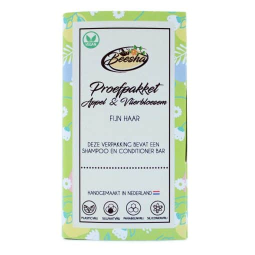Beesha Proefpakket Duo Shampoo Conditioner Doosje AppelVlierbloesem