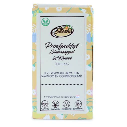 Beesha Proefpakket Duo Shampoo Conditioner Doosje Sinaasappel Kaneel