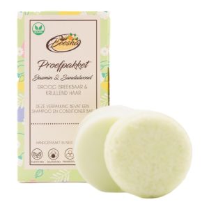 Vegan shampoo bar met jasmijn en sandelhout aroma.
